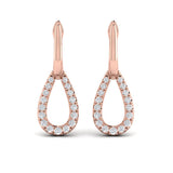 Diamond Open Tear Drop Link Earrings