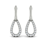 Diamond Open Tear Drop Link Earrings