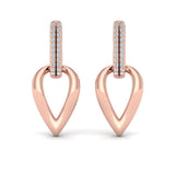 Diamond Accent Open Tear Drop Link Earrings