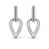 Diamond Accent Open Tear Drop Link Earrings