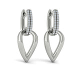 Diamond Accent Open Tear Drop Link Earrings