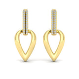 Diamond Accent Open Tear Drop Link Earrings