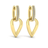 Diamond Accent Open Tear Drop Link Earrings