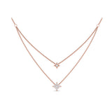 Two Row Diamond Vlora Star Pendant Necklace