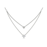 Two Row Diamond Vlora Star Pendant Necklace