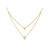 Two Row Diamond Vlora Star Pendant Necklace