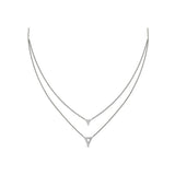 Diamond Open Trinity Two Row Necklace