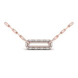 Diamond Baguette Double Row Link Necklace