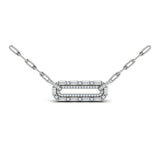 Diamond Baguette Double Row Link Necklace