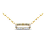 Diamond Baguette Double Row Link Necklace