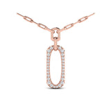 Diamond North South Open Oval Link Necklace