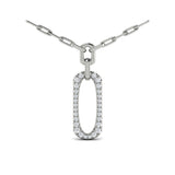 Diamond North South Open Oval Link Necklace