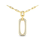 Diamond North South Open Oval Link Necklace