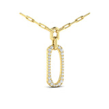 Diamond North South Open Oval Link Necklace