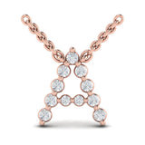 Diamond Alphabet Pendant Necklace, A