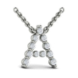 Diamond  Alphabet Pendant Necklace, A