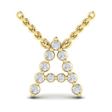 Diamond Alphabet Pendant Necklace, A