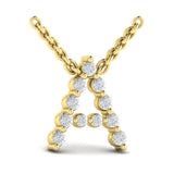 Diamond Alphabet Pendant Necklace, A
