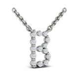 Diamond  Alphabet Pendant Necklace, B