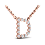 Diamond Alphabet Pendant Necklace, D