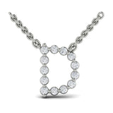 Diamond Alphabet Pendant Necklace, D