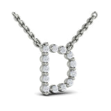 Diamond  Alphabet Pendant Necklace, D