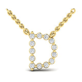 Diamond Alphabet Pendant Necklace, D