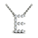 Diamond  Alphabet Pendant Necklace, E