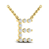 Diamond Alphabet Pendant Necklace, E
