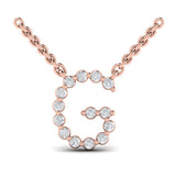Diamond Alphabet Pendant Necklace, G