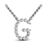 Diamond  Alphabet Pendant Necklace, G