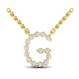 Diamond Alphabet Pendant Necklace, G