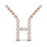 Diamond Alphabet Pendant Necklace, H
