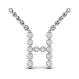 Diamond Alphabet Pendant Necklace, H