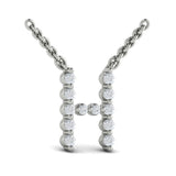 Diamond  Alphabet Pendant Necklace, H