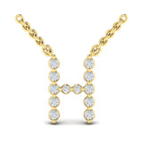 Diamond Alphabet Pendant Necklace, H
