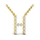 Diamond Alphabet Pendant Necklace, H