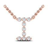 Diamond Alphabet Pendant Necklace, I