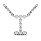 Diamond Alphabet Pendant Necklace, I