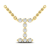 Diamond Alphabet Pendant Necklace, I