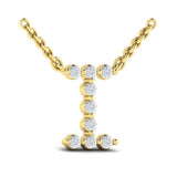 Diamond Alphabet Pendant Necklace, I