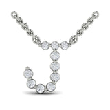 Diamond Alphabet Pendant Necklace, J