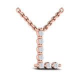 Diamond Alphabet Pendant Necklace, L