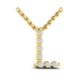 Diamond Alphabet Pendant Necklace, L