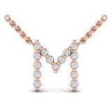 Diamond Alphabet Pendant Necklace, M