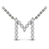 Diamond Alphabet Pendant Necklace, M