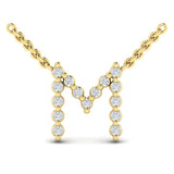 Diamond Alphabet Pendant Necklace, M