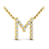 Diamond Alphabet Pendant Necklace, M