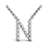 Diamond  Alphabet Pendant Necklace, N
