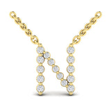 Diamond Alphabet Pendant Necklace, N